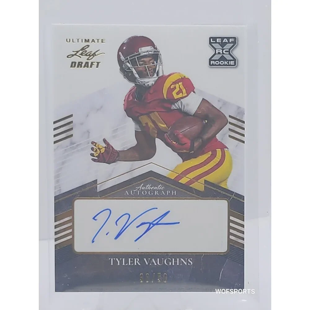 2021 Leaf Ultimate Draft #BA-TV1 Tyler Vaughns Gold Rookie Auto 38/50 Indianapo